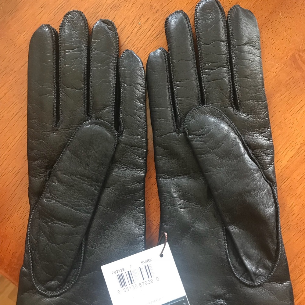 NWT Coach Black Leather Cashmere Lined